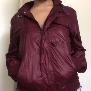 Burgundy /maroon nylon jacket